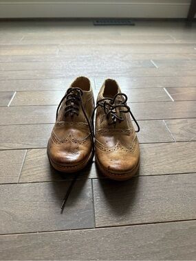 Brown Leather Wingtip Oxford Shoes - Men